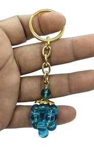 Llavero de cristal de alta calidad con piedra de aguamarina en forma de uva, cuentas de piedra natural, llavero curativo, regalo para mujeres. - Product Image 6