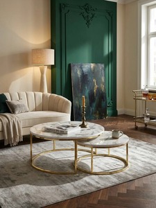 Pure Modern <b>Round</b> Coffee <b>Table</b> With Tempered Glass Top And Metal Frame Contemporary Living Room Furniture Decorative Design - Product Image 6