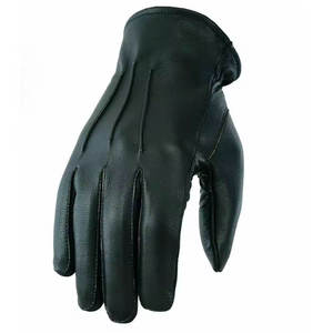 Gants en cuir à doigts entiers pour hommes, antidérapants, pour cyclisme en hiver, noirs - Product Image 3