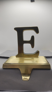 Gold Metal <b>Christmas</b> Stocking Holder Letter E Shaped Fireplace Mantel <b>Hook</b> Decorative Holiday Stocking Hanger for <b>Christmas</b> Home - Product Image 4