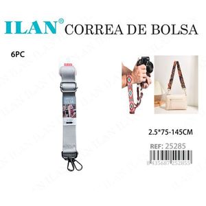 Tracolla per borsa Ilan 2,5 cm grigia regolabile per fotocamera e borsa - Product Image 3
