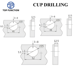 บานพับไฮดรอลิก AODELI Steel Soft Closing 35 Cup Second Stage Force Small Angle สำหรับประตูหนา ติดตั้งแบบยึดติด  ความหนา 2.5 มม. - Product Image 4