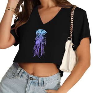 T-shirt court pour femme, personnalisable avec logo et design, impression sérigraphique haute qualité, manches courtes, coton, vêtements de marque. - Product Image 4