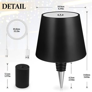 Portable Wireless Bottle Lamp Attachment with 5200mAh Rechargeable Battery <b>LED</b> <b>Touch</b> Control 3 <b>Light</b> Modes for Bar Restaurant - Product Image 2