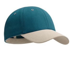 Gorra de Béisbol Amkoor Teal de 6 Paneles en Mezclilla con Visera Beige en Contraste, Transpirable, Impermeable, Ajustable, Unisex, Informal, para Primavera/Verano - Product Image 5