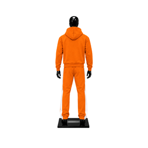 Conjunto Deportivo Personalizado con Sudadera con Capucha y Pantalones Jogger con Estampado Gráfico Naranja para Hombre, Ropa Deportiva Casual al por Mayor - Product Image 2