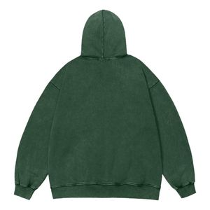 Sudadera con Capucha Oversize de Felpa con Lavado Ácido y Estampado de Rayo, Estilo Urbano Casual - Product Image 2