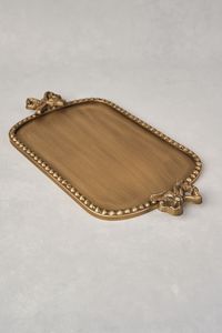 Handmade Brass Serving <b>Tray</b> For Tea Coffee <b>Snacks</b> Serving In Home Hotel Restaurant With Elegant Traditional Design - Product Image 5