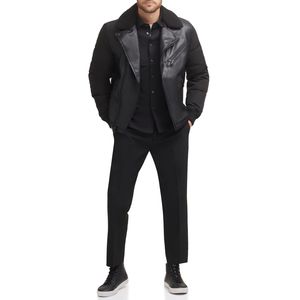 Chaqueta de cuero para hombre, elegante, de corte ajustado, transpirable, de alta calidad, para invierno, chaqueta de cuero a la moda para hombre. - Product Image 3