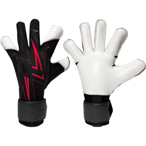 Gants de gardien de but en promotion, couleur noir et blanc, en cuir PU, avec design et taille personnalisés. - Product Image 1