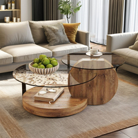 Table basse en verre centrale Offre Spéciale pratique Table basse ronde en verre trempé personnalisée pour le salon