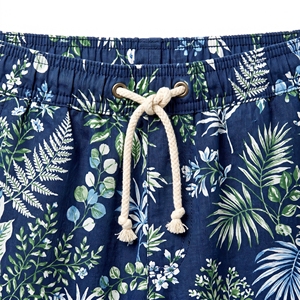 Men's Summer Printed Resort Linen Shorts <b>Botanical</b> Pattern Breathable Shorts OEM ODM Wholesale Factory Custom <b>Print</b> - Product Image 6