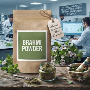 Aceite de Tratamiento Capilar Herbal con Polvo de Brahmi para la Caída del Cabello, Crecimiento del Cabello y Cuidado del Cuero Cabelludo - Fórmula Profesional 2 en 1 para el Cuidado del Cabello, India - Product Image 3