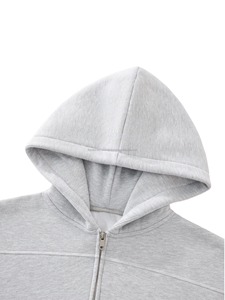 Wholesale Unisex fleece zip hoodie 100% cotton heavyweight hoodie Eco-friendly men's sweatshirt Contrast stitched hoodies - Product Image 3