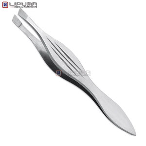 Pince à épiler professionnelle en acier inoxydable à pointe inclinée pour une manipulation précise des objets fins, outil multifonctionnel pour les soins de beauté - Product Image 5