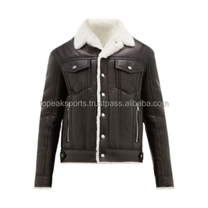 Vestes d'hiver chauffantes en cuir de mouton noir pour hommes, modèle 2026, les plus vendues, écologiques, 100 % haute qualité, faible MOQ - Product Image 5