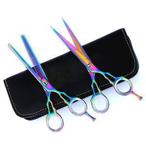 Tijeras Profesionales de Peluquería para Cortar y Entresacar Cabello, Mango de Acero Inoxidable, Dientes Planos, Herramienta de Belleza, Tijeras de Peluquería Afiladas - Product Image 5