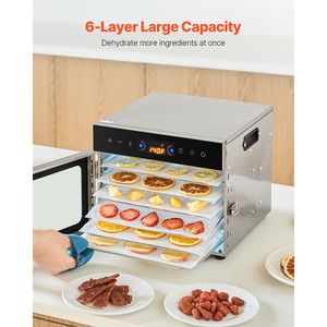 Essiccatore Alimentare Elettrico a 6 Vassoi in Acciaio Inossidabile 400W con Temperatura Digitale Regolabile e Timer 24 Ore - Product Image 4