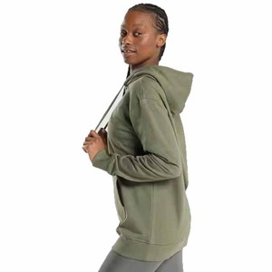 Sudadera con Capucha Verde Oliva para Mujer, Corte Regular, Manga Larga, 100% Algodón Tejido, Transpirable, Color Sólido, para Otoño - Product Image 4