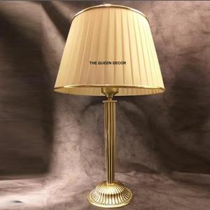 Home <b>Lighting</b> Decorative Hotel and Villas Use White Fabric Lamp Shade Gold Antique Look Body Tree Design Table Lamp - Product Image 6