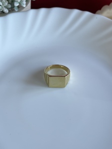 Anillo de Sello Cuadrado Plateado para Hombre al por Mayor, Anillo Clásico Rectangular en Blanco para Grabar, Joyería de Moda - Product Image 6