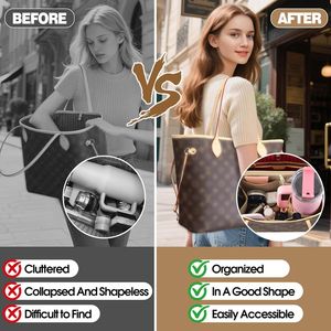 Organizer per Borsa Beige con Portabottiglie Compatibile con Stanley Cup, Tasche Interne per Charm da Borsa - Product Image 2