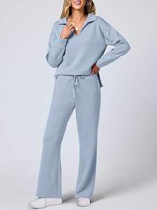 Overol Deportivo de Cintura Alta con Cordón Ajustable para Mujer, Casual, Lavado Ácido, Color Sólido, 100% Algodón, Corte Regular, Invierno - Product Image 6