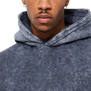 Sweat à capuche épais en coton 100 % délavé à l'acide, coupe oversize, pour homme, hiver, écologique et respirant, haute qualité - Product Image 5