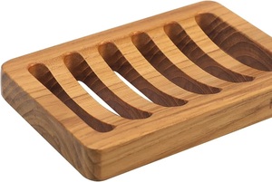 Natural <b>Bamboo</b> <b>Soap</b> <b>Dish</b> Self Draining <b>Soap</b> Holder Wooden <b>Soap</b> Tray Drainage Rack for Bathroom Shower Sink - Product Image 2