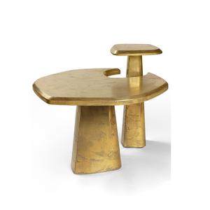 Table d'appoint ronde en métal à double design, table basse de qualité antique, taille personnalisée, en aluminium et laiton - Product Image 5