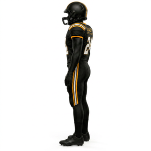 Uniforme de football américain personnalisé haut de gamme pour hommes, manches courtes, 100% polyester, respirant et à séchage rapide, logos personnalisés - Product Image 2