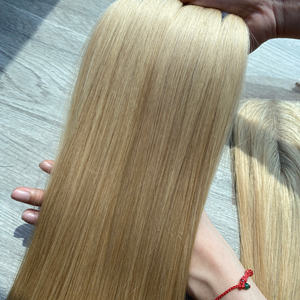 Cheveux humains vierges vietnamiens de qualité supérieure, raides et blonds, avec fermeture, super double trame, livraison rapide - Product Image 1