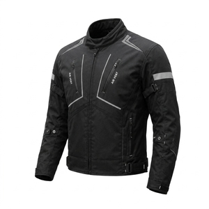 Unisex Black Full Sleeve Motorcycle <b>Jacket</b> Breathable Polyester/Nylon 300g All Seasons Air Vent Design Custom Logo - Product Image 4