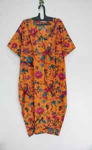 Vestido Kaftán Boho de Algodón, Hecho a Mano en India, Traje de Playa, Cómodo y Holgado, Atuendo de Verano para Mujer - Product Image 6