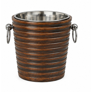Seau à glace en bois artisanal avec couvercle et poignée, double paroi en acier inoxydable isolé, pour bar, hôtel et maison - Product Image 4