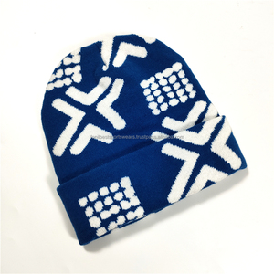Unisex <b>Blue</b> <b>Beanie</b> Hat With Yellow Spelling Bee Embroidery 100% Acrylic Computer Knitted Winter Casual Adult 56-58CM - Product Image 6
