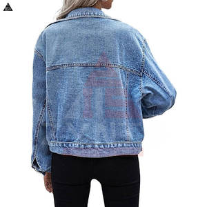 Chaquetas de mezclilla 100% algodón para mujer, estilo casual, color sólido, con bolsillos, chaqueta delgada para mujer, ropa de alta calidad, chaqueta de mezclilla. - Product Image 5