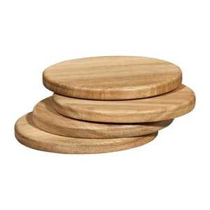 Natural Wooden <b>Coasters</b> Set Rustic Premium Black Walnut Wood <b>Drink</b> <b>Coasters</b> for Laser Engraving Blanks with Holder for <b>Drinks</b> - Product Image 1