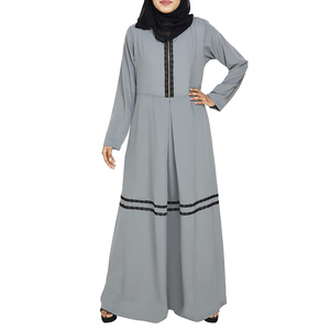 New 2026 Crepe <b>Chiffon</b> Hooded Abaya Hijab Attached <b>Scarf</b> Pockets Muslim Cute Modest Breathable Simple A-Line Dress Women - Product Image 1