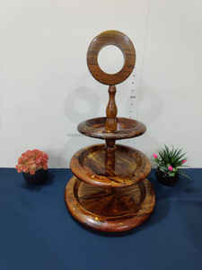 Support à gâteau en bois d'acacia de qualité supérieure pour affichage de fête élégant, finition sans danger pour les aliments, durable, idéal pour la maison et les événements - Product Image 5