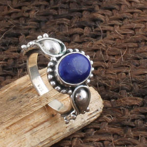 แหวนลาพิส ลาซูลีธรรมชาติจากอัฟกานิสถาน แหวนเงินแท้ 925 ประดับพลอย สำหรับผู้ชายและผู้หญิง แหวนตราประทับทำมือ เครื่องประดับขายส่ง ของขวัญ - Product Image 6