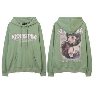 Sudaderas con capucha transpirables de gran tamaño con hombros caídos artesanales de perforación en caliente, sudaderas térmicas bordadas personalizadas para hombres - Product Image 2