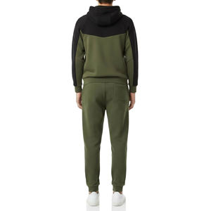 Conjunto Deportivo Unisex Verde Oliva con Capucha 2 en 1, Cierre Completo, Color Sólido, Transpirable, de Algodón, para Otoño, Corte Regular, con Bolsillos Laterales - Product Image 2