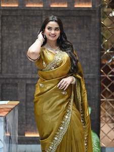 BT 444 HEAVY FANDY SATIN SILK WITH ZARI AND SEQUENCE WORK - Product Image 3