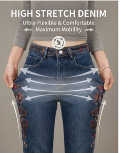 Jeans de Mezclilla de Cintura Alta y Pierna Recta para Mujer, Marca TRIBON SPORTS, Corte Regular Sin Elasticidad, Estilo Casual para Verano - Product Image 4