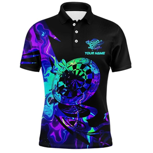 เสื้อกีฬาโพลีเอสเตอร์แห้งเร็วพิมพ์ลาย 3 มิติ แบบซับลิเมชั่น สกรีนโลโก้ตามสั่ง ขายส่ง OEM สำหรับเสื้อเชิ้ตยูนิเซ็กซ์ลายดาร์ท - Product Image 2