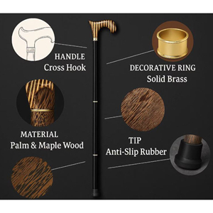 Fabricant de bâtons de marche en bois avec logo personnalisé, exportateur de cannes de marche en bois dur naturel, fournisseur de bâtons de randonnée en bois écologiques - Product Image 1