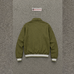 แจ็คเก็ตวาร์ซิตี้สีเขียวมะกอกสุดเท่สำหรับผู้ชาย เสื้อคลุมลำลองแฟชั่นฤดูหนาว ผ้าฝ้ายใยไผ่ สวมใส่สบายในฤดูใบไม้ร่วง ทรงปกติ กระดุมแถวเดียว - Product Image 6