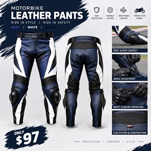 Motorbike Racing Protective <b>Leather</b> Trousers Moto Riding <b>Leather</b> <b>Pants</b> Motorcycle Cycling Genuine <b>Leather</b> <b>Pants</b> Unisex - Product Image 1