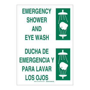 Señal Bilingüe de Ducha de Emergencia y Lavaojos para Seguridad en Laboratorios e Industrias - Product Image 2